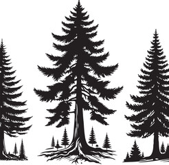 Obraz premium pine tree vector design clipart flat style artwork