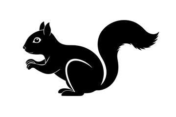 Squirrel Silhouette, Vector Illustration, Wildlife Clipart, Animal Silhouette, Nature Design