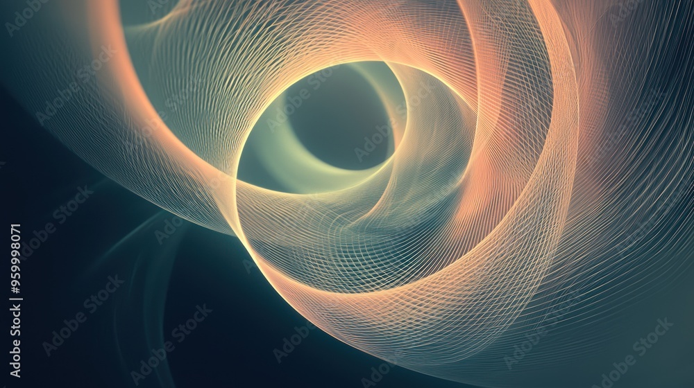 Aufkleber a digital zen circle with flowing lines, evoking the idea of completeness and simplicity.