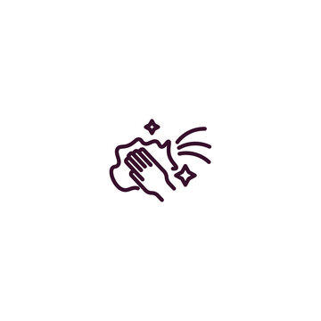 hand wiping surface clean icon clip art preview