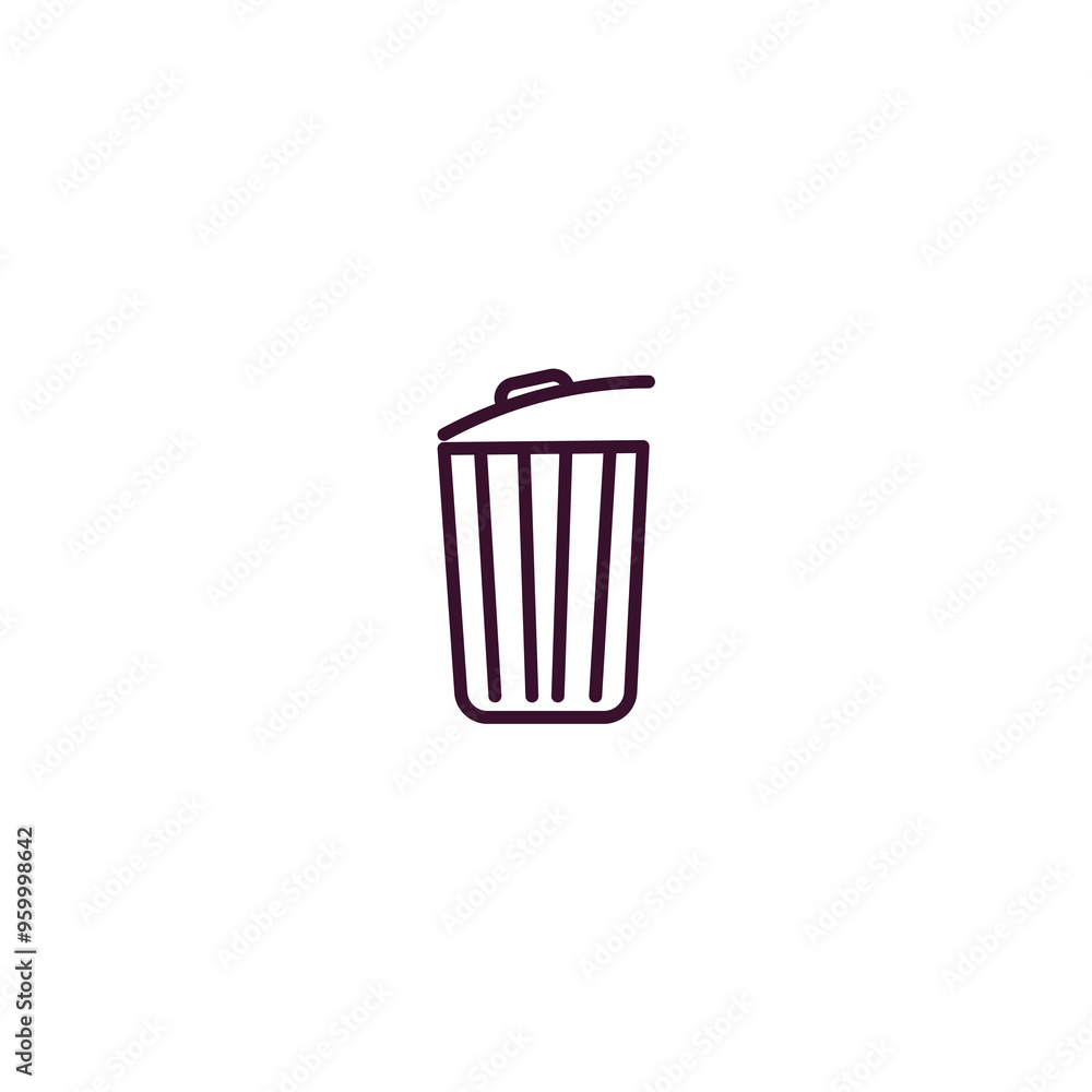Poster bin outline icon. linear vector from cleaning concept. thin line bin icon isolated on white backgrou