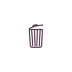 bin outline icon. Linear vector from cleaning concept. Thin line bin icon isolated on white background