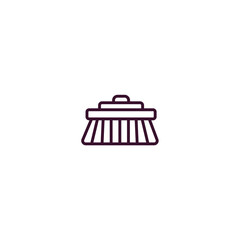 scrub brush outline icon. Linear vector from cleaning concept. Thin line scrub brush icon isolated on white background
