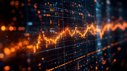 Obraz premium Financial and investment growth graph analysis in the market, financial business plan, income, sales and strategy, financial growth graph of the exchange market.