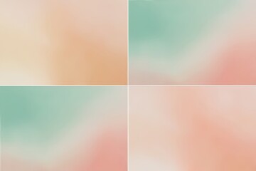 Obraz premium Mint and Peach Pastel Gradient Wallpaper with Faded Haze and Softened Texture