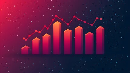 Financial and investment growth graph analysis in the market, financial business plan, income, sales and strategy, financial growth graph of the exchange market.