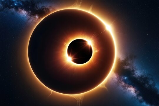 Artistic Visualization of April 8 2024 Total Solar Eclipse Across the USA Stunning Cosmic Sun and Shadow Display