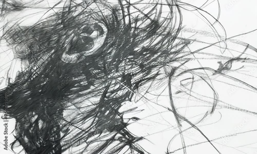 Poster a line drawing that captures the essence of a subject with simple strokes. video