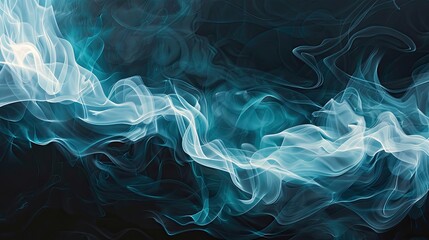 Obraz premium Navy to turquoise gradient background with thin white smoke adding a calming effect