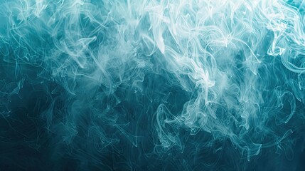 A deep ocean blue to aqua backdrop adorned with swirling white smoke for a serene feel