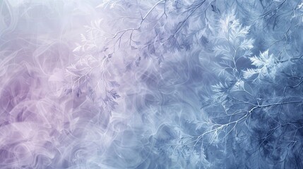 Fototapeta premium Cool gradient from blue to lavender with curling gray smoky wisps on background