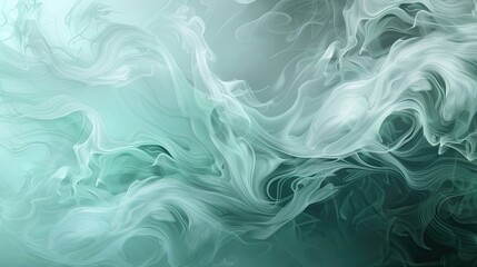 Obraz premium Mint to blue gradient with delicate smoky gray accents on fresh calming wallpaper