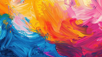 Bold swirling colors mimicking hand-painted brushstrokes on vibrant backdrop