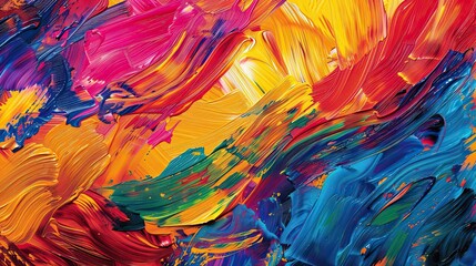 Obraz premium Vibrant swirling colors with thick hand-painted strokes on a bold background