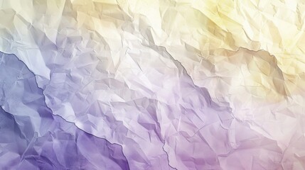 Fototapeta premium Soothing lavender and yellow tones with crumpled paper texture on calm wallpaper