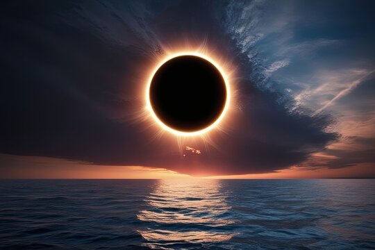 Stunning Artistic Representation of the April 8 2024 Total Solar Eclipse in the USA