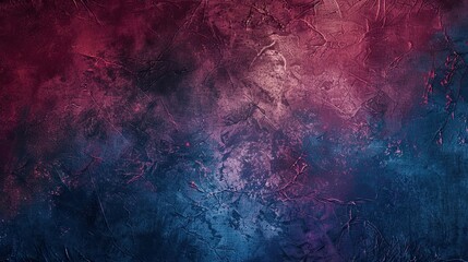 Fototapeta premium Rich sapphire and maroon wallpaper with vintage parchment-like texture and wear