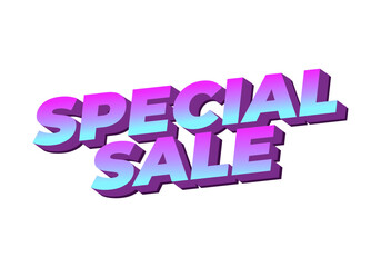 Special sale. Text effect for digital ad in 3D style
