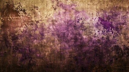 Fototapeta premium Rich plum and olive wallpaper with aged parchment-like texture and natural wear