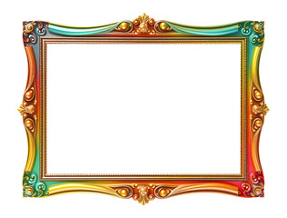 Multicolored metal frame isolated on transparent background
