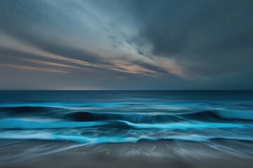 Obraz premium Dusky Azure Texture Flow with Ocean Horizon and Twilight Patterns