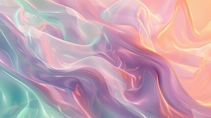 Obraz premium Soft pastel swirls of peach lavender and teal blend into a calming retro backdrop