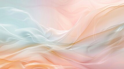 Obraz premium Gradient wallpaper with soft rose gold sky blue tones and cascading waves on a radiant backdrop