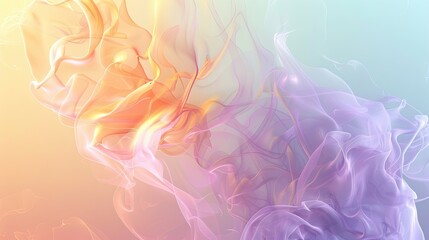 Retro gradient wallpaper with lilac amber and aqua tones showcasing gentle forms and a glowing mist background