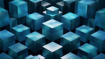 Abstract image of cubes background in blue toned