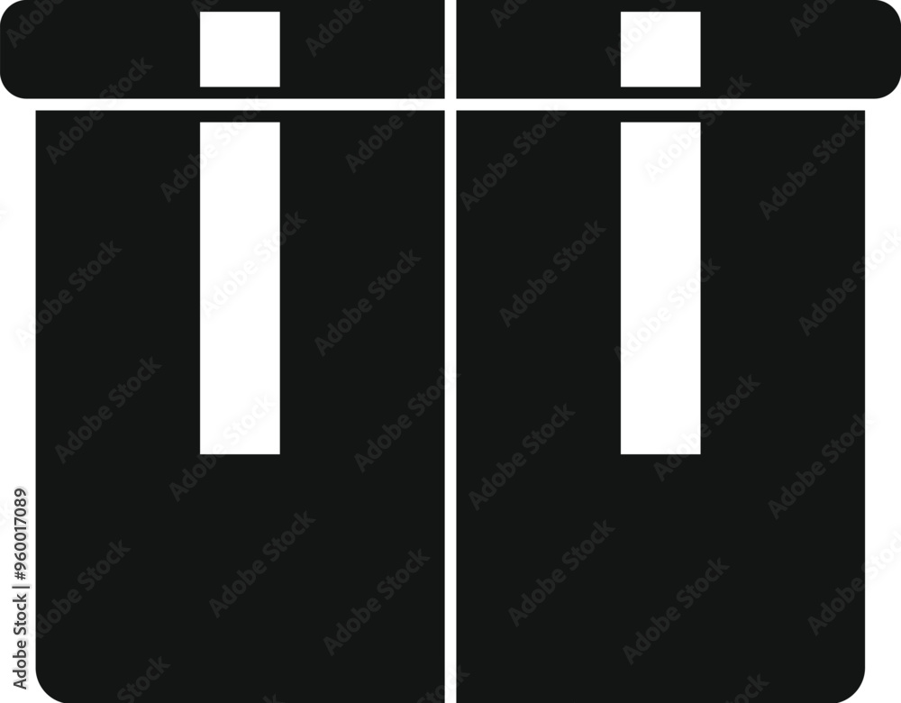 Poster simple icon of two cardboard boxes standing next to each other, isolated on a white background