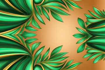 Fototapeta premium Vibrant Emerald Green Pattern with Luminous Layers on a Warm Soft Background