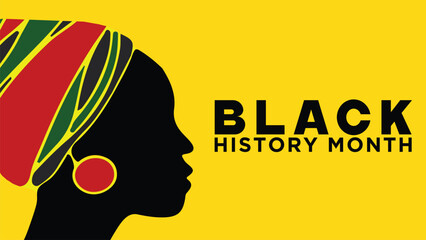 Black History Month. African American History Month banner isolated on a yellow background. Poster, card, banner, and background. Vector illustration.