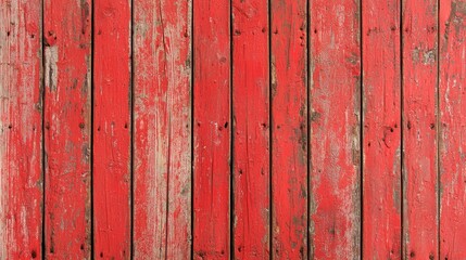 Weathered Barn Wood Planks with Faded Red Paint - Rustic Charm Close-Up with Copy Space for Text