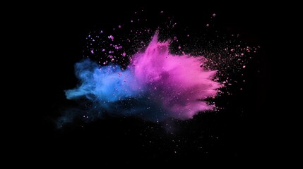 A colorful explosion of blue and pink sparks