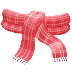 watercolor christmas scarf Illustration. © RainyXCVII