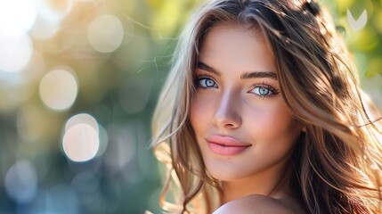 Stunning Light Colored Background with Beautiful Woman: A Graceful and Alluring Vision. Showcasing Elegance and Charm.