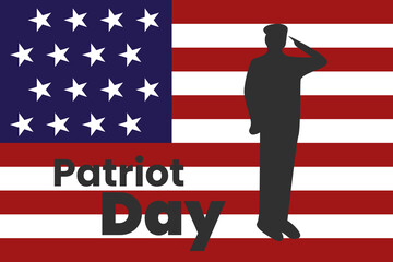 Patriot day with america flag poster illustration