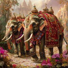 indian elephant in the temple