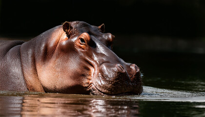 Hippopotamus in the river