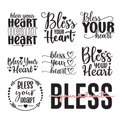 8 Bless Your Heart svg bundle, Christian SVG Design Bundle