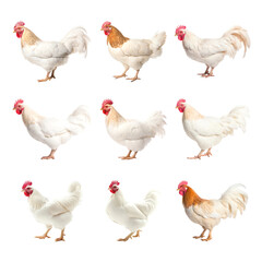 Fototapeta premium PNG chicken element set, transparent background