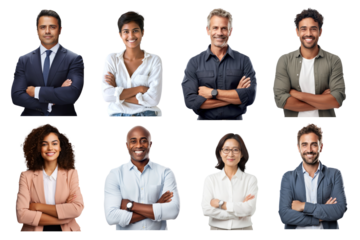 PNG diverse confident people element set, transparent background