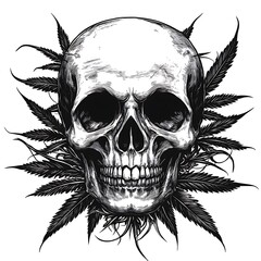 Obraz premium cannabis marijuana weed leaf skull