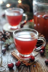 Festive Cranberry Punch with Cinnamon and Citrus Slices. Slow Cooker Cranberry Hot Toddy