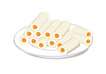 Huesos de santo de yema tradicionales de la festividad de todos los santos en España