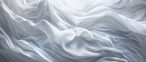Obraz premium Abstract Gray and White Draped Fabric with Smooth, Flowing Lines