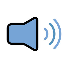 Loudspeaker, Audio, Music and Sound Flat Line Icon Set