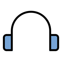 Headphone, Audio, Music and Sound Flat Line Icon Set