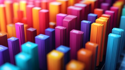 Obraz premium Abstract Colorful Blocks 3D Render