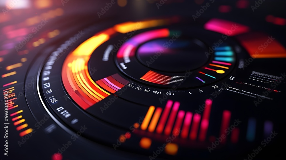 Poster abstract futuristic data display, technology background
